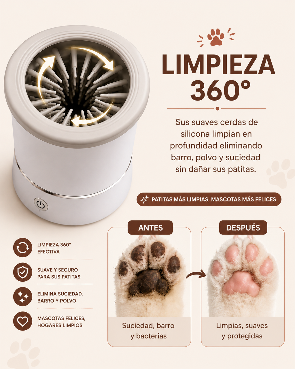 Automatic Dog Paw Cleaner Pet Foot Paw Washer Electric Paw Massager USB Charging for Small Medium Large Dogs Pet Foot Washer Cup